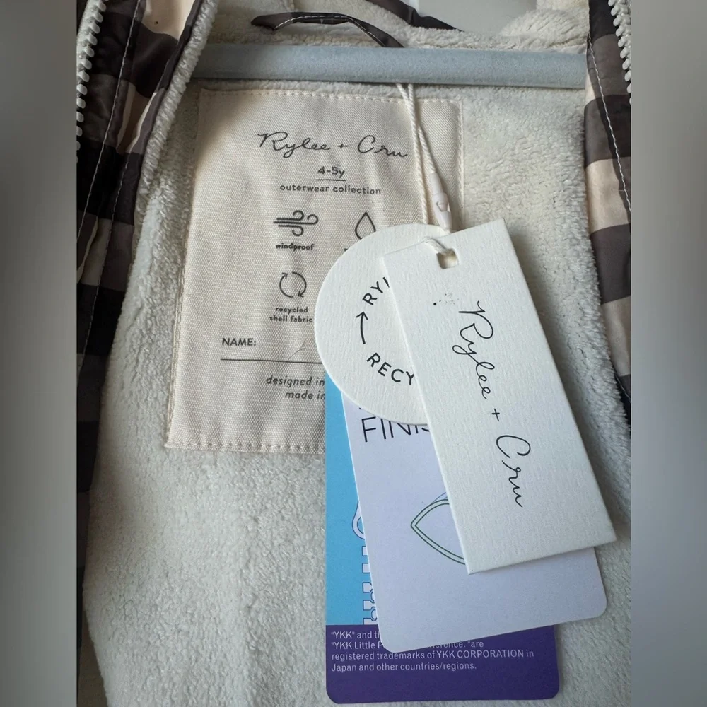 Rylee cru NWT snowsuit charcoal check 4/5y - Picture 7 of 8